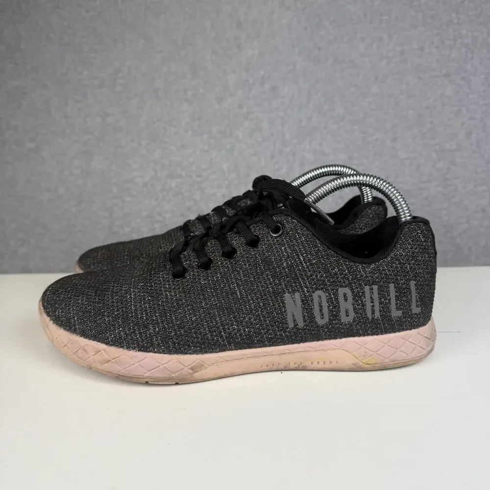 NoBull Black Gum Trainer Crossfit Shoes Pink Soles Women Size 9 Men Size 6.5